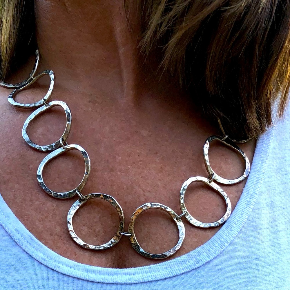 Sterling silver large chain necklace